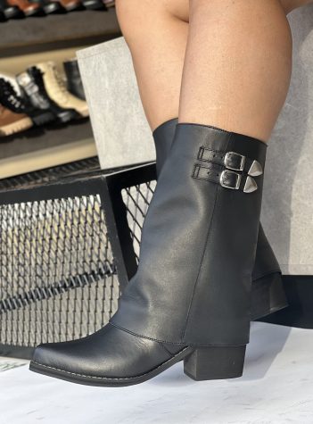 ¡Nueva! Bota caña media en cuero BRENDA