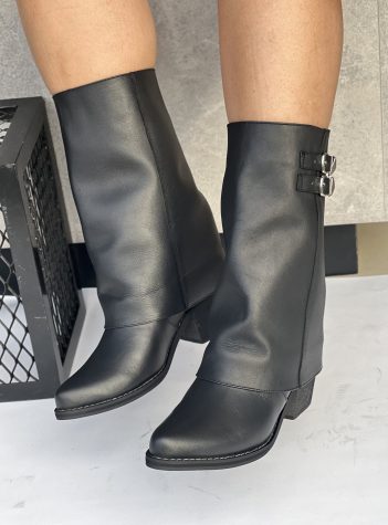 ¡Nueva! Bota caña media en cuero BRENDA