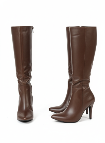 ¡Nuevas! Botas largas ANGLIK  - Tacón Puntilla - Café